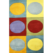 Polkas Hand Made Kids' Wool-Blend Rug