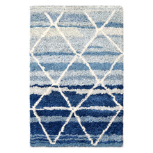 Blue Comfort Luxurious Hand-Tufted Wool Rug