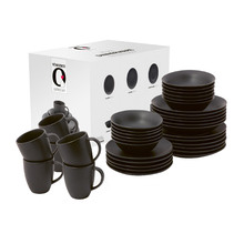 36 Piece Matte Black Porcelain Dinnerware Set