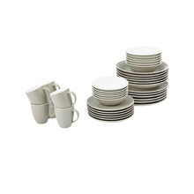 36 Piece Matte Flax Porcelain Dinnerware Set