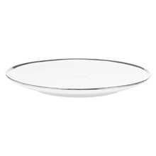 White & Silver 25.5cm Porcelain Dinner Plate