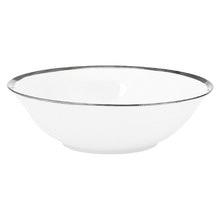 White & Silver 18cm Porcelain Bowl