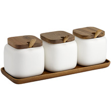 4 Piece Essentials Canisters with Spoons Counter Set