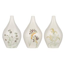 3 Piece Flora Stoneware Decorative Vase Set