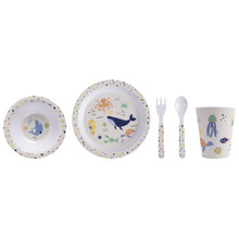 5 Piece Kids' Ocean Melamine Dinner Set