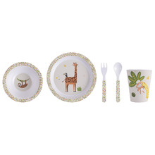 5 Piece Kids' Jungle Melamine Dinner Set