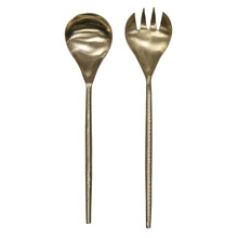 2 Piece Gold Hammered Salad Servers Set