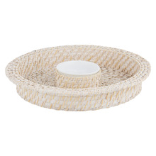 2 Piece Whitehaven Rattan Chip & Dip Bowl Set
