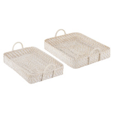 2 Piece Whitehaven Rattan Tray Set