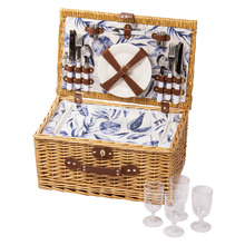 4 Person Blue Lagoon Picnic Basket Set