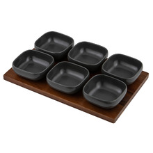 7 Piece Essentials Porcelain Bowl & Serving Tray Set