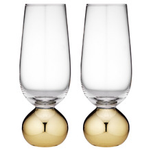 Gold Astrid 250ml Crystal Champagne Glasses (Set of 2)