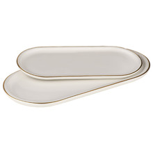2 Piece White Asteria New Bone China Tray Set