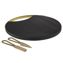 3 Piece Black Orson Cheese Knife & Board Set