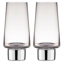 Silver Aurora Crystal Highball Tumblers (Set of 2)