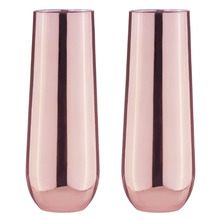Rose Aurora Stemless Champagne Glasses (Set of 2)