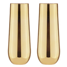 Gold Aurora Stemless Champagne Glasses (Set of 2)