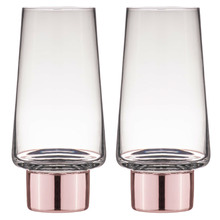 Rose Aurora Crystal Highball Tumblers (Set of 2)