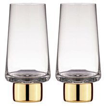 Gold Aurora Crystal Highball Tumblers (Set of 2)