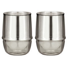 Charcoal Costa 300ml Glass Tumblers (Set of 2)
