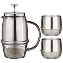 3 Piece Charcoal Costa French Press & Tumbler  Set