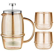 3 Piece Gold Costa French Press & Tumbler  Set