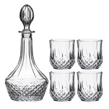 5 Piece Jasper Whiskey Decanter & Glass Set