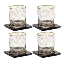 8 Piece Winston 305ml Whisky Glass & Coaster Set
