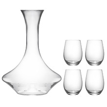 5 Piece Modello Quinn 2.4L Wine Decanter & Glass Set