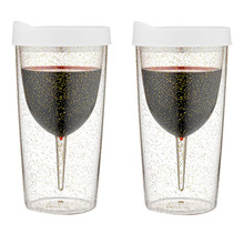Glitter Porta-Vino 300ml Acrylic Wine Tumblers (Set of 2)