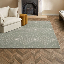Green Mitra Power-Loomed Rug