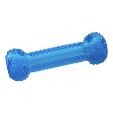 Blue Dumbbell Squeak Dog Toy