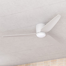 Claro 132cm DC White Low Profile Ceiling Fan with LED Light
