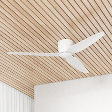 Claro 132cm DC White Low Profile Ceiling Fan with Remote Control