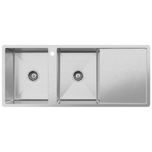 Theo 1200mm Double Stainless Steel Kitchen Sink with Right Drainer