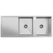 Theo 1200mm Double Stainless Steel Kitchen Sink with Left Drainer