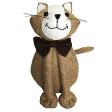 Brown Proud Cat Hessian Door Stop