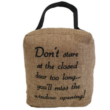 Brown Cube Hessian Door Stop