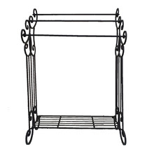 3 Rail Metal Towel Rack with Shelf