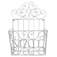 White Decorative Metal Mail Holder