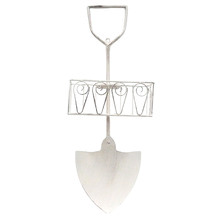 Antique Cream Shovel Metal Hanging Plant Holder