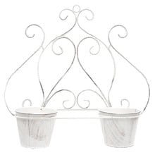 Antique Cream Twin Swirl Wall Planter