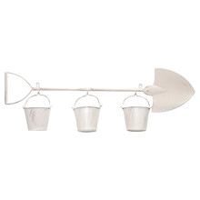 Antique Cream Triplet Shovel Wall Planter