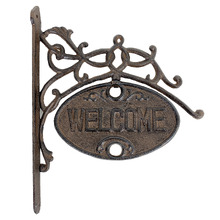 Welcome Cast Iron Wall Bracket Hook