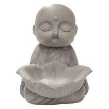Monk with Bird Feeder Statue