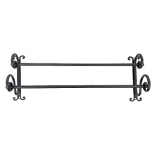 650mm Sleek Black Wall Mount Towel Rail