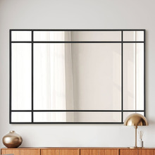 Black Jio Rectangular Iron Wall Mirror