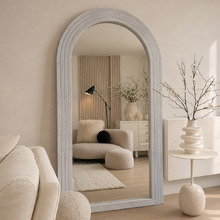 Chandler Arched Paulownia Wood Full Length Mirror