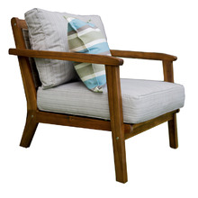 Natural Eucalyptus Wood Outdoor Armchair