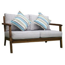 2 Seater Natural Eucalyptus Wood Outdoor Sofa